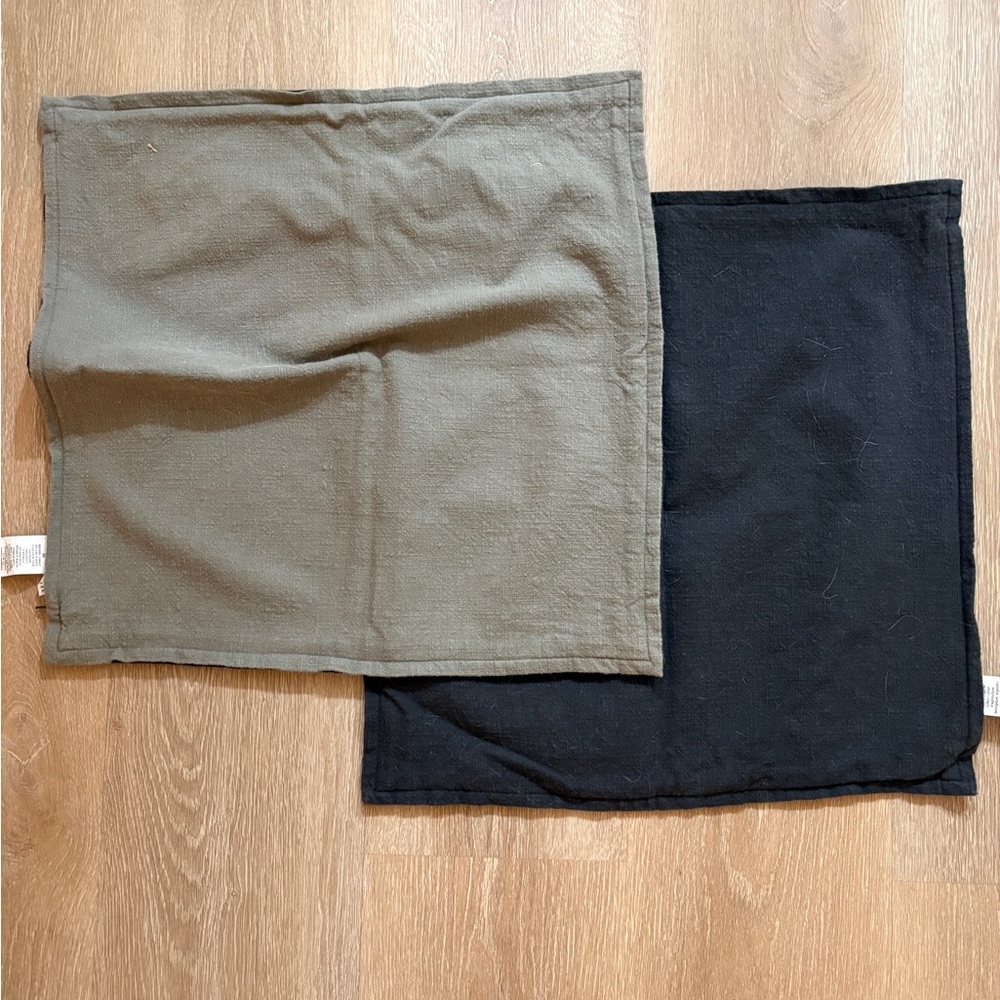 Pottery Barn pillow covers:  20 inch, reversible, gray